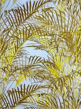 Vintage Tiki Retro Jungle Palm Frond Wallpaper Roll MCM 1970s Tropical NOS